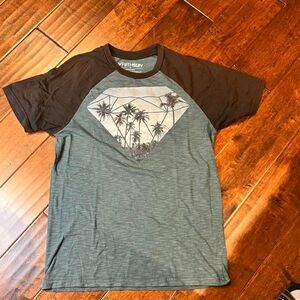 Fifth-sun Men's Grey and Green T-shirt Size S